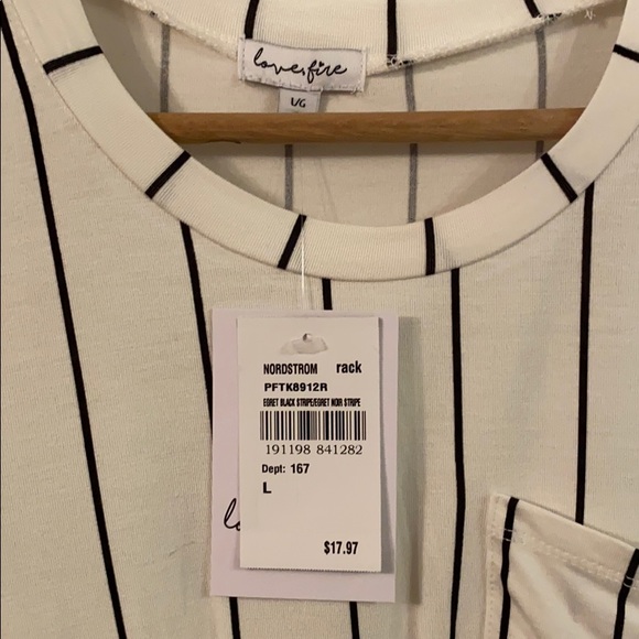 White Striped Tie Front Tshirt - Picture 4 of 5